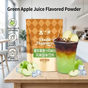 Factory Supply Green Apple Flavored Juice Powder 1kg Food Grade Instant Solid Drink For Bubble Tea