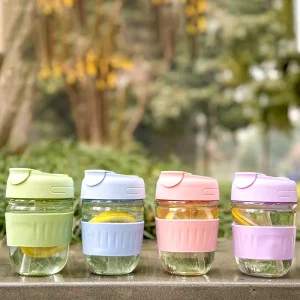 Fashionable Glass Double Cup for Direct Drinking High Value Office & Party for Hiking Serving Milk Tea Coffee & Water
