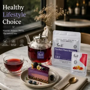 Five Black Blended Herbal Tea 210g 10 Bags 21g Giant Sachet Black Bean Sesame Women Wellness Caffeine Free