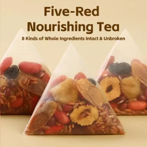 Five Red Ingredients Herbal Tea 10g X 20 Tea Bags Nourish Blood Boost Energy Improve Skin Complexion Women Wellness Tea