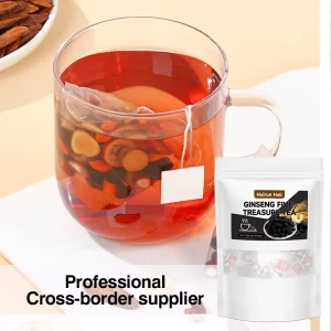 Five Treasures Herbal Tea Bag Ginseng Blend in 15 Pyramid Sachets