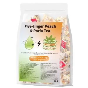 Five finger Peach and Poria Tea Herbal Tea Bag for Dampness and Spleen Stomach Health