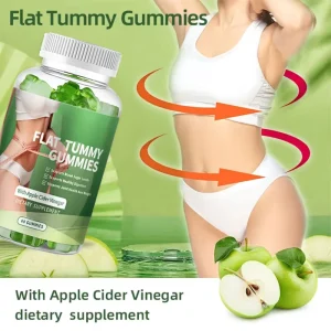 Flat Tummy Gummies with Apple Cider Vinegar Dietary Natural Vitamin Supplement for Flat Tummy Gummies