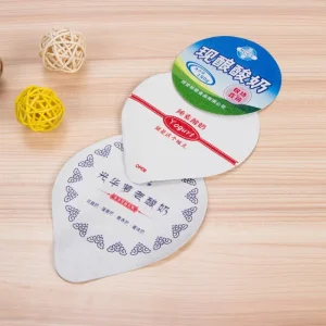 Food Grade Easy Peel Aluminum Foil Sealing Lids Custom Printed for Yogurt Plastic Cups
