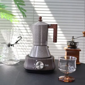 Food Grade Mocha Maker Aluminum Moka Pot with Wooden Handle Espresso Coffee Maker Kitchen Gift Pot