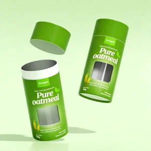 Food Grade Paper Tube Cylinder Cardboard Box Can Oat Breakfast Food Paper Tube With Window PVC