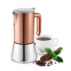 Food Grade Stainless Steel Moka Pot Stovetop Espresso Maker Italian Coffee Maker for Gas Electric Induction Stove