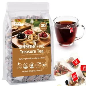 Foreign Trade Five Treasure Ginseng Fertility Tea for Men Cold Brew 10g 30 Bags 2 Year Shelf Life 300g Content Henan