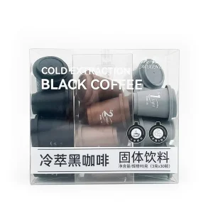 Freeze Dried American Instant Black Coffee Concentrate Caffeinated with Sweet Nutty Taste Box Packaging
