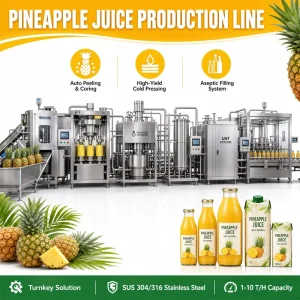Fully Automatic Industrial Pineapple Juice Product Line Stainless Steel Turnkey NFC Pineapple Concentrate Processing Plant