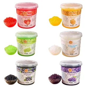 G FOOD Bubble Tea Fruit Flavored Strawberry Mango Green Grape Blueberry Grape Yogurt Popping Boba Sugar Bag 3kg Box