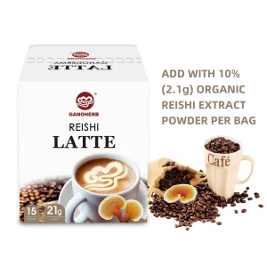 GANOHERB OEM ODM 100% Organic Certificated Cafe Latte Coffee With Ganoderma Lucidum (21g* 15 Sachets) Manufacturer