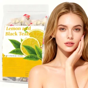 GULI Detox Slimming Herbal Lemon Flavored Black Tea 30 count Blended Fresh Pack Top Grade for Skin Beauty Whitening & Glow