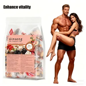 Ginseng Herbal Tea Men Energy Stamina Kidney Support Ten Treasures Formula Maca Mulberry Blend Natural Chinese Supplement