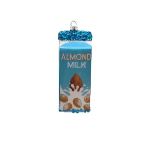 Glass Almond Milk Christmas Hanging Ornament and Glass Apple Juice Christmas Hanging Ornament for Xmas Tree Decoration