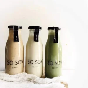 Glass Beverage Bottles 200 250 500 1000ML Juice Milk Bottle with Hot Stamping Screw Cover for Water Honey Wine Beverage