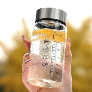 Glass Bottles with Lid 350ml Water Drink Bottle Glass Jar Juice Cup Milk Bottle