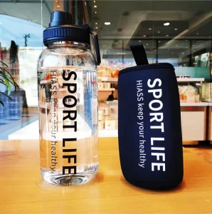 Glass Water Bottle Heat-resistant Unbreakable BPA Free Borosilicate 1000ml 34OZ Sport Travel Customized Adults