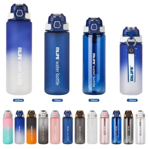 Gradient Tritan Sports Water Bottle With Flip Lid, Multi Capacity 12oz-34oz Portable Custom Logo Gym Water Bottle