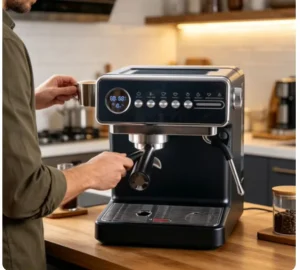 HY Programmable Espresso Machine With One Touch Brewing Function for Single Double Shot