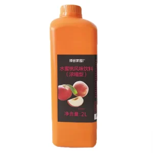 Halal 2L Peach Syrup Juicy Peach Flavored Syrup for Soft Drinks Bubble Tea Drinks