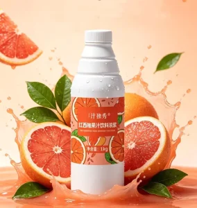 Halal Food 1.1kg Red Grapefruit Fruit Juice Syrup with Pulp Concentrate for Drinks Boba Bubble Tea Ingredients Milk Tea