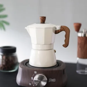 Handmade Classic Italian Style Portable Business Eco Friendly Moka Pot Lid Safe Valve Aluminum Coffee Maker Espresso Brewing Set