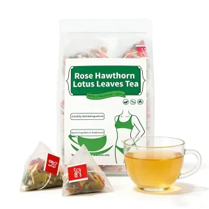 Hawthorn Lotus Lemon Tea Belly Fat Burner Detox Tea for Bloating Cleanse Antioxidant Herbal Tea for Weight Loss Digestive Health