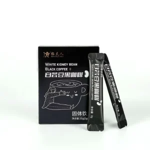 Healthy Herbal Black Instant Coffee White Kidney Beans and Black Coffee