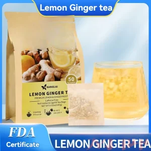 Herbal Burn Fat Tea Lemon Ginger Slimming Detox 28 Days Tea Bag 100g