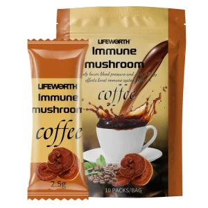 Herbal Extract Lingzhi Ganoderma Mushroom Coffee Private Label 3 in 1 Instant Black Coffee