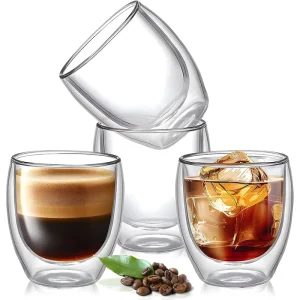 High Borosilicate Double Layer Glass Coffee Cup Espresso Latte Cup Handmade Blow Glassware for Coffee Shop Household Drinkware