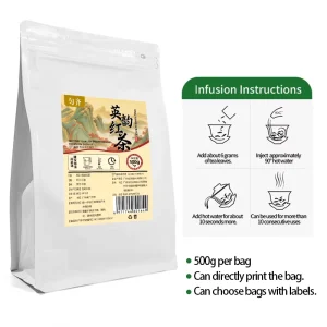 High Grade Ying Yun Fresh Black Tea Loose Leaf Aromatic Healthy Raw Material New 500g Bulk Tea Bag