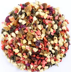High Quality Beauty Dried Flower Mixed Herbal Tea Blended Variety Flavored Fruit Tea Jasmine Strawberry Tea