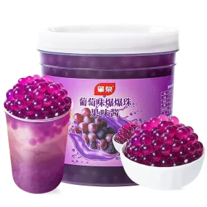 High Quality Bubble Tea Popping Boba Greapes Jelly Juice Balls Fruit Popping Boba Bubble Tea Supplier