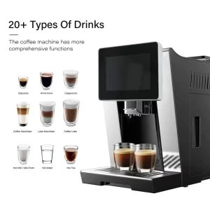 Household Fully Automatic Coffee Maker with 7inch Touch Screen Cappuccino Latte Americano Coffee Maker