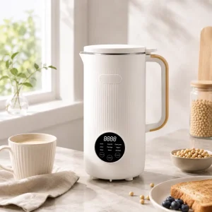 Household Quiet Soy Milk Maker 1.2L Nut Milk Maker Cooking Blender Glass Lid Sterilize Function for Daily Family Breakfast