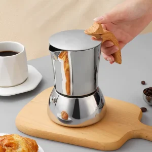 IHCH 2559 1 Durable Stainless Steel Moka Pot Home Espresso Extraction Classic Style Thermal Insulation 0 6 Hours Air