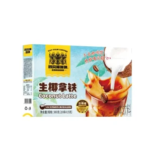 Imported Four Cats Instant Coffee 3 in 1 Individually Packaged Raw Coconut Latte Hand brewed Yunnan Powder 300g box