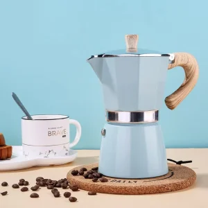 In Stock Aluminum Alloy Moka Pot Italian Home Hand Drip Coffee Maker Set with Italian Extraction