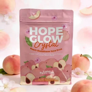 In stock Hope Glow Crystal Peach Crystal Melon Glutathione Juice Drink 180g 10 sachets Hydrate and Radiate