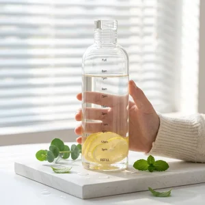 Inksworld Bpa Free Eco friendly Colorful High Borosilicate Glass Water Bottle Frosted Leak Proof Dishwasher Safe