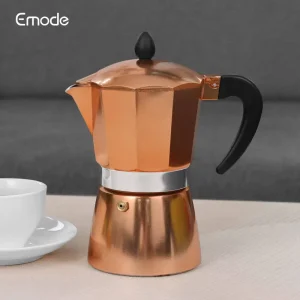 Italian Cafetera Aluminum Stovetop Espresso Maker Aluminum Copper Color Coffee Moka Pot