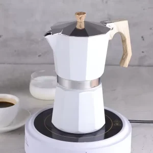 Italian Mocha Pot Contemporary Design 6 9 Cup Stovetop Espresso Maker Coffee Percolator Heat Resistant Set