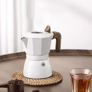 Italian Style 2 Cup Aluminum Moka Pot Portable Espresso Maker Food Grade Double Valve for Coffee for Camping Stovetop Use