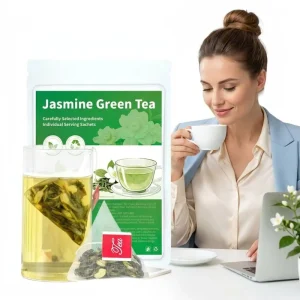 Jasmine Green Tea Raw Individually Wrapped Pyramid Tea Bags Refreshing Floral Aroma Hot Cold Brew Health OEM Private Label