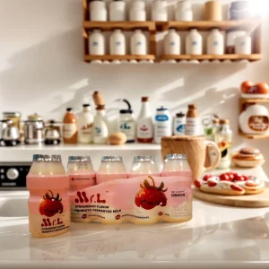 Juicy Strawberry Fresh Fruit Taste Fermented Milk for Yummy Daily Snacks