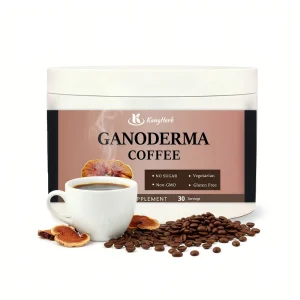 Kangherb Delicious Customized Natural Reishi Mushroom Black Latte Ganoderma Lucidum Instant Coffee