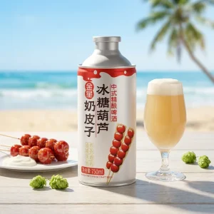 KingStar Milk Skin Hawthorn Chinese Craft Fruit Spice Ale Beer 750ML*6 Cans Box 4.1% Low Alcohol Light Color Pasteurised