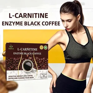 L carnitine Enzyme Black Coffee Instant Weight Loss Keto Black Coffee Drink Herbal Powder Slimming Boost Diet Coffee